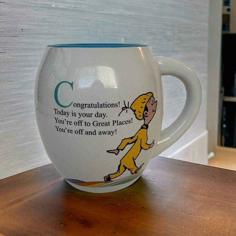 Dr. Seuss Tea/Coffee Mug Oversized "Oh The Places you'll go" Microwave/Dish Safe